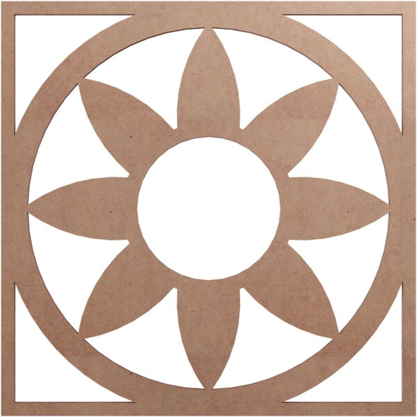 Ekena Millwork Blume Wood Fretwork Pierced Ceiling Medallion, Wood (Paint Grade), 16"OD x 5 1/2"ID x 3/8"T CMWP16X16X0375BLMF - main